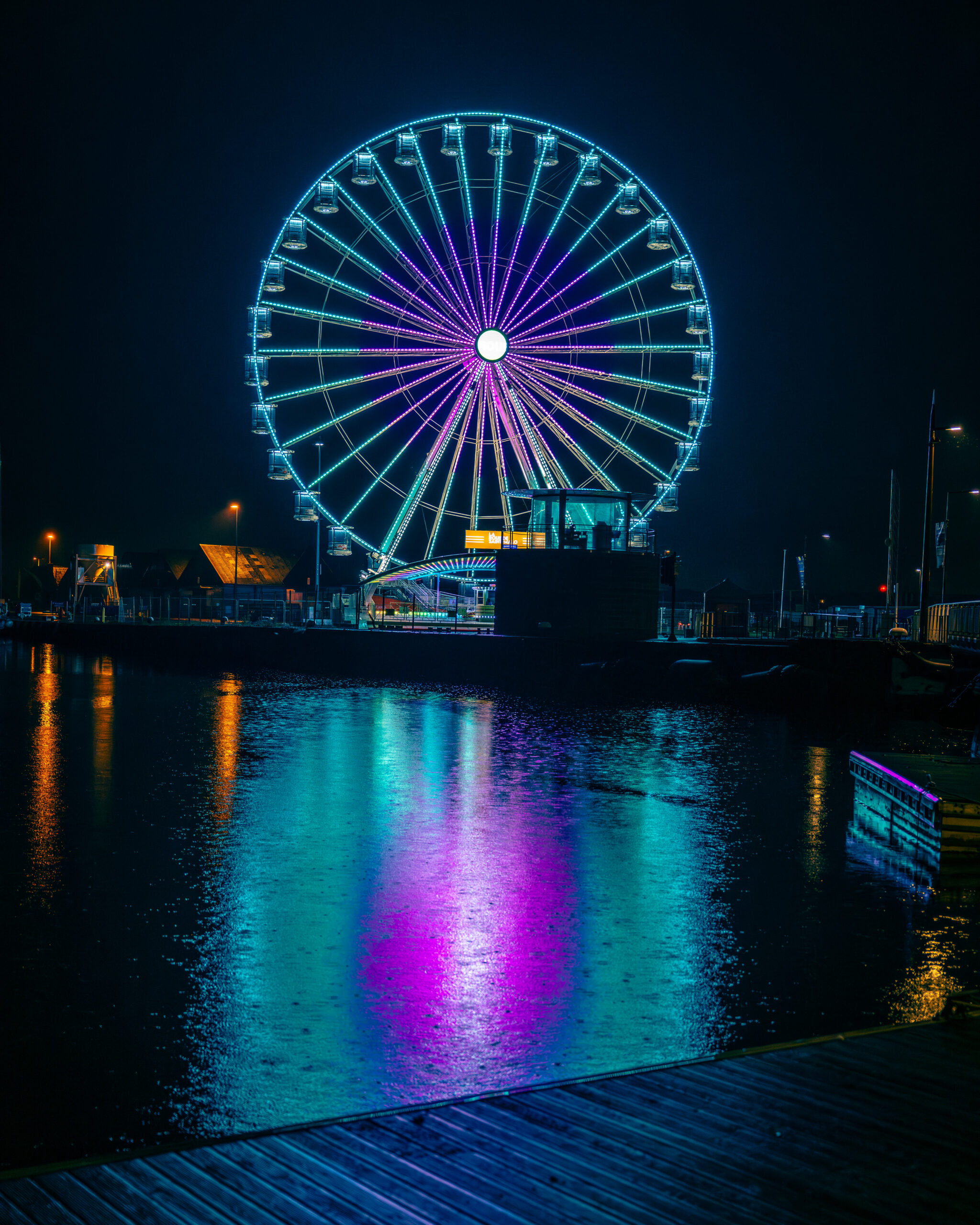A solitary circle of light, breathing in the vast silence.
