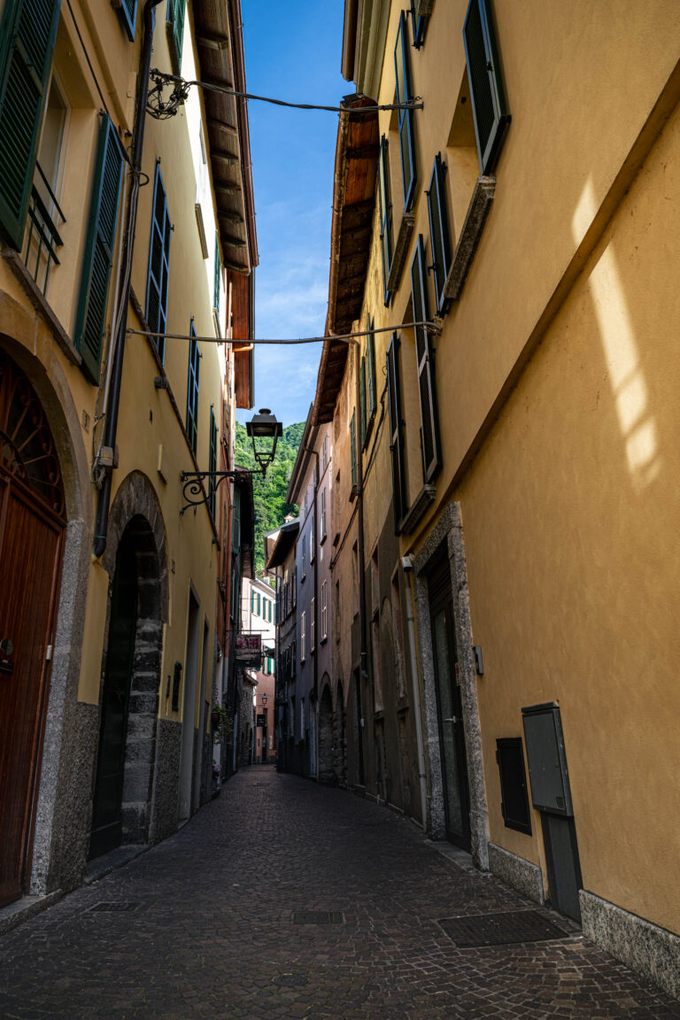 narrow alleys of Torno, a quiet village on the shores of Lake Como