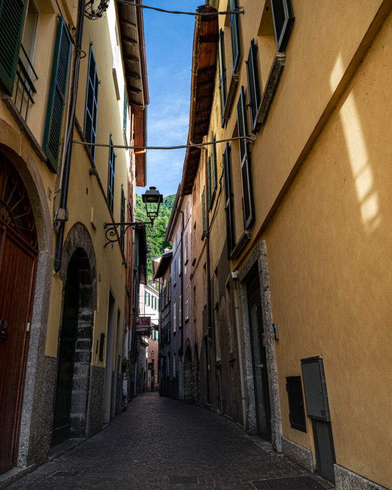 narrow alleys of Torno, a quiet village on the shores of Lake Como